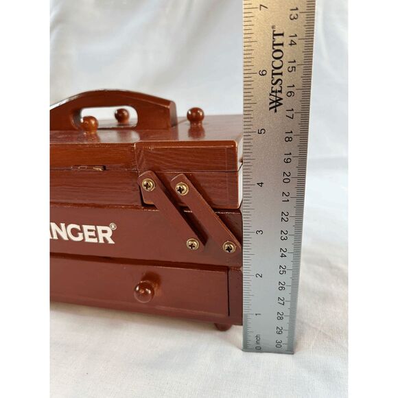 Vintage Wooden Singer Accordion Sewing/Notion Box, Small, Keepsake Organizer - Picture 13 of 16
